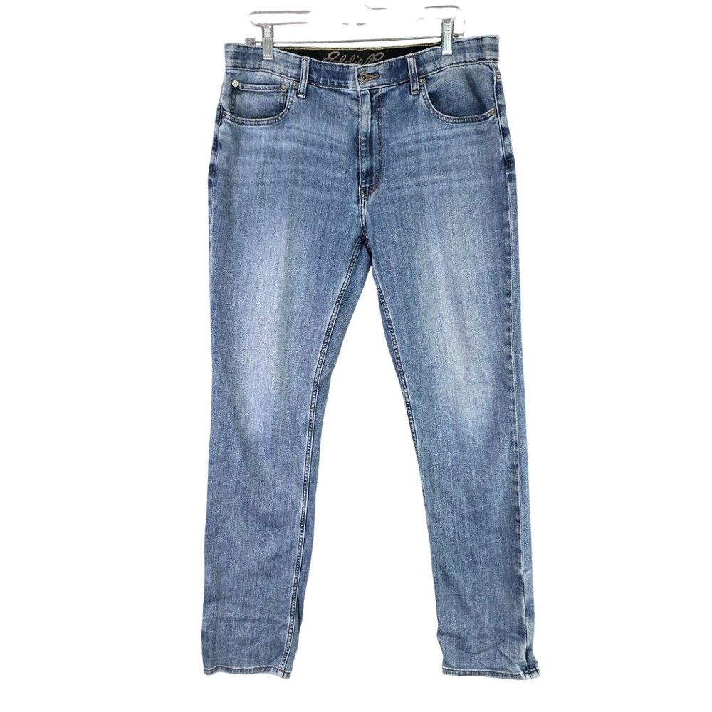 Mens Eddie Bauer Blue Denim Jeans Cotton Blend Stretch Classic Fit Size 36X34